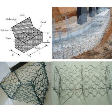 ISO Certificado de alta qualidade galvanizado Gabion malha 20 anos de fábrica